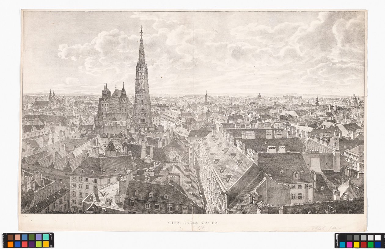 Panorama de Viena hacia el este, desde la iglesia de San Pedro de Jakob Alt