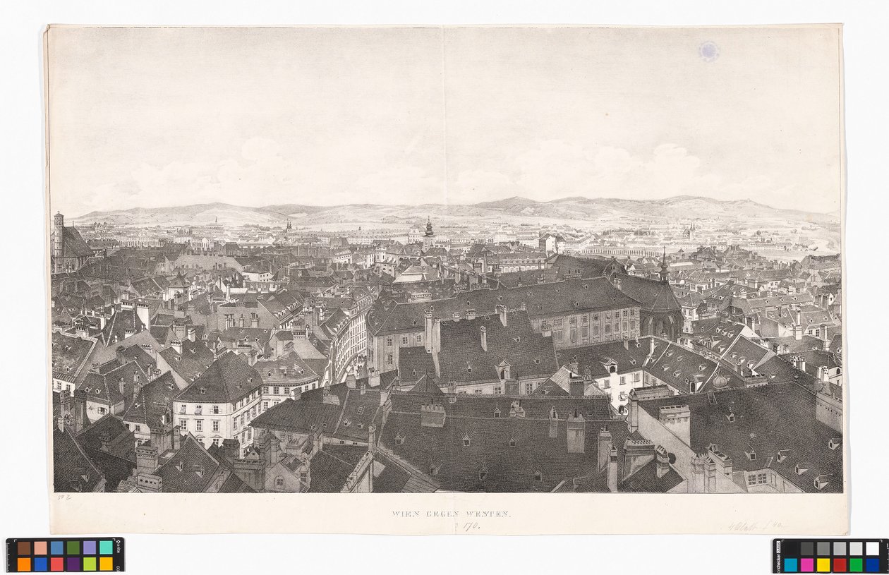 Panorama de Viena hacia el oeste, desde la iglesia de San Pedro de Jakob Alt