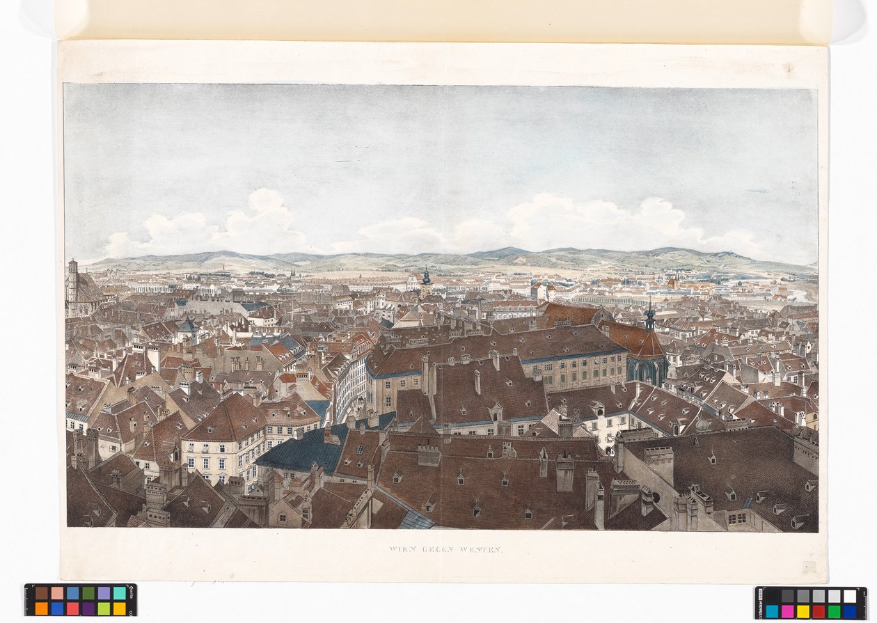 Panorama de Viena hacia el oeste, desde la iglesia de San Pedro de Jakob Alt