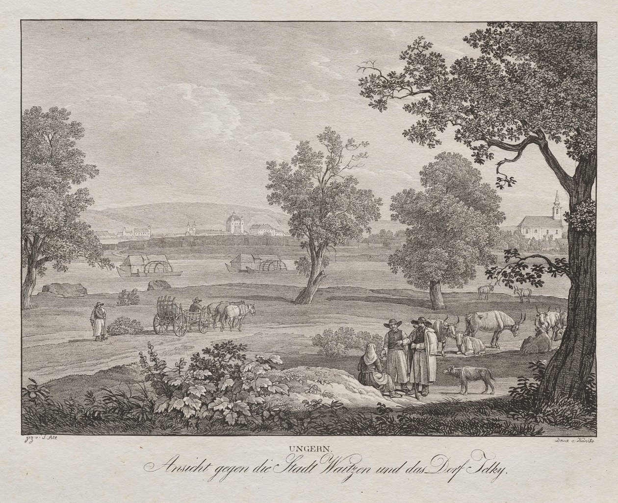 Ungern, Ansicht gegen die Stadt Waitzen und das Dorf Telky de Jakob Alt
