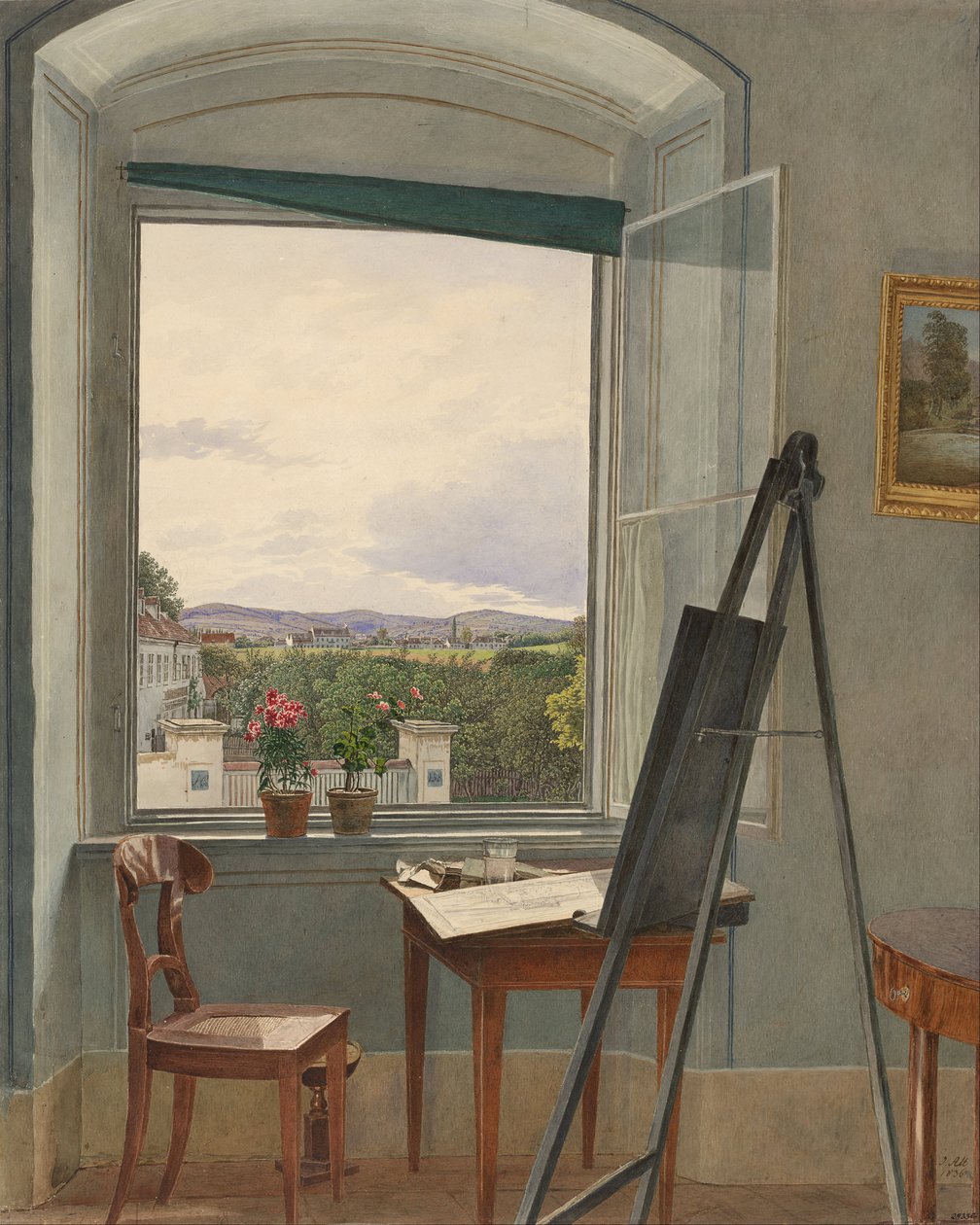 Vista desde el estudio del artista en Alservorstadt hacia Dornbach, 1836 de Jakob Alt