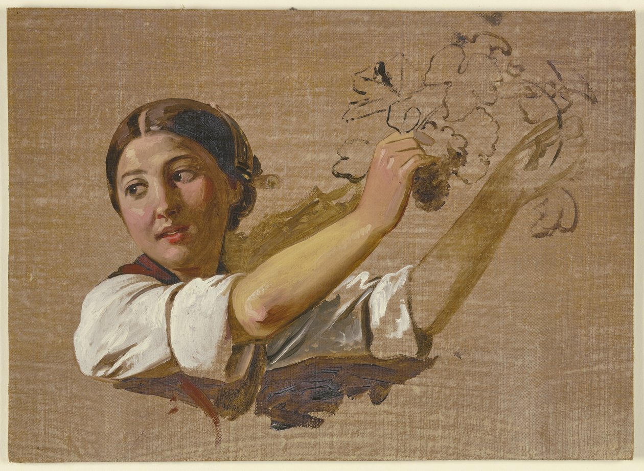 Retrato de busto de una campesina de Jakob Becker