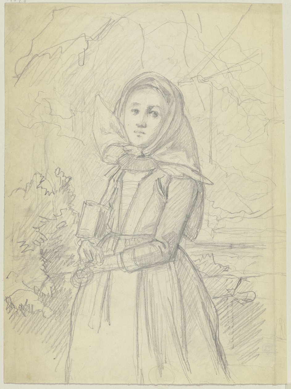 Campesina en el bosque de Jakob Becker