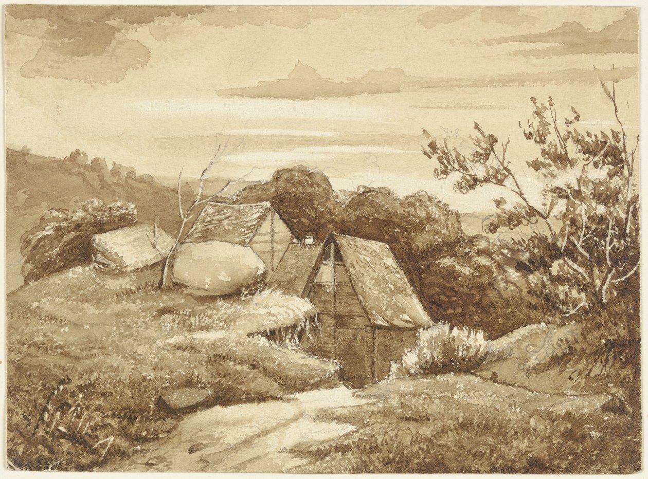 Granja en un paisaje de Jakob Becker