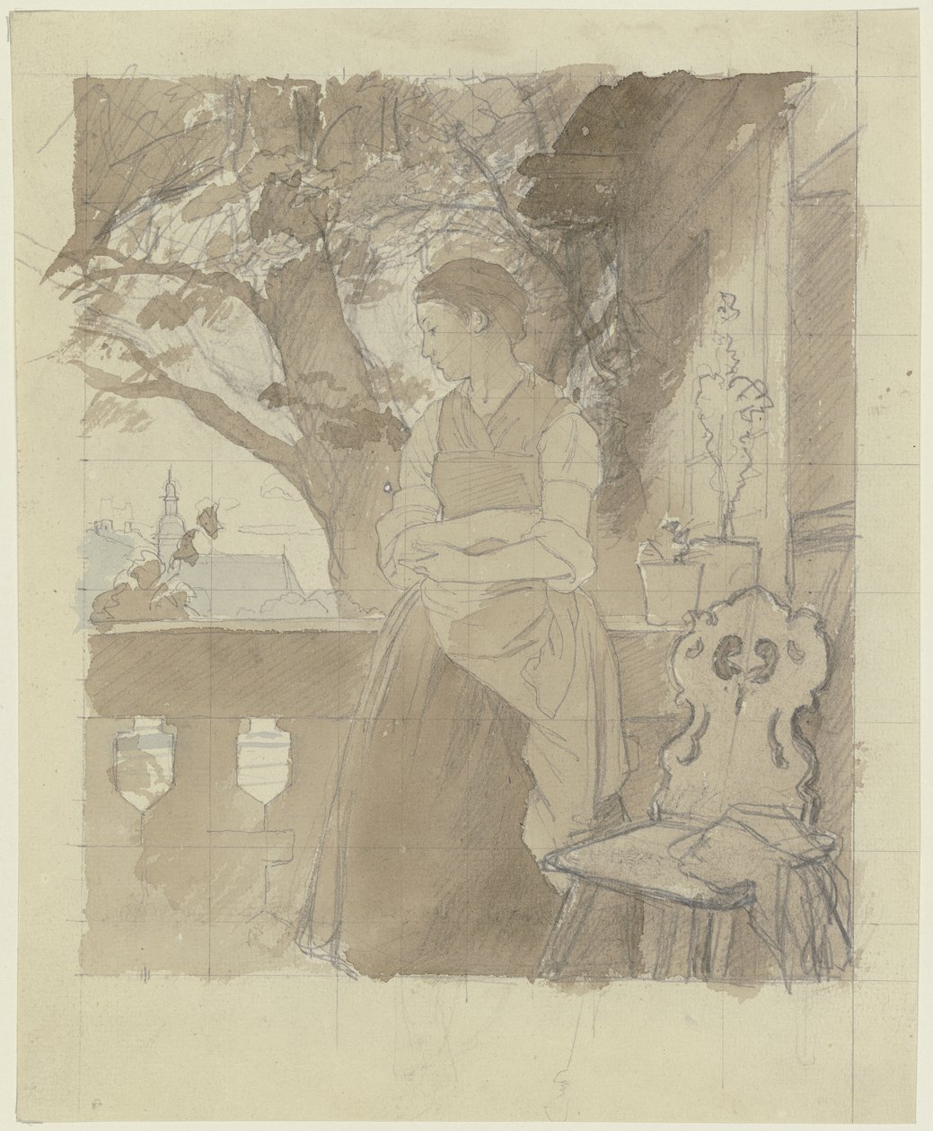 Muchacha en la veranda de Jakob Becker