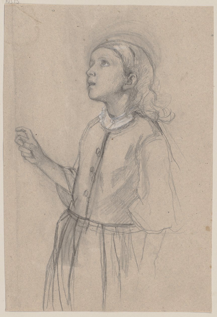 Niña pequeña, dibujada desde la izquierda de Jakob Becker