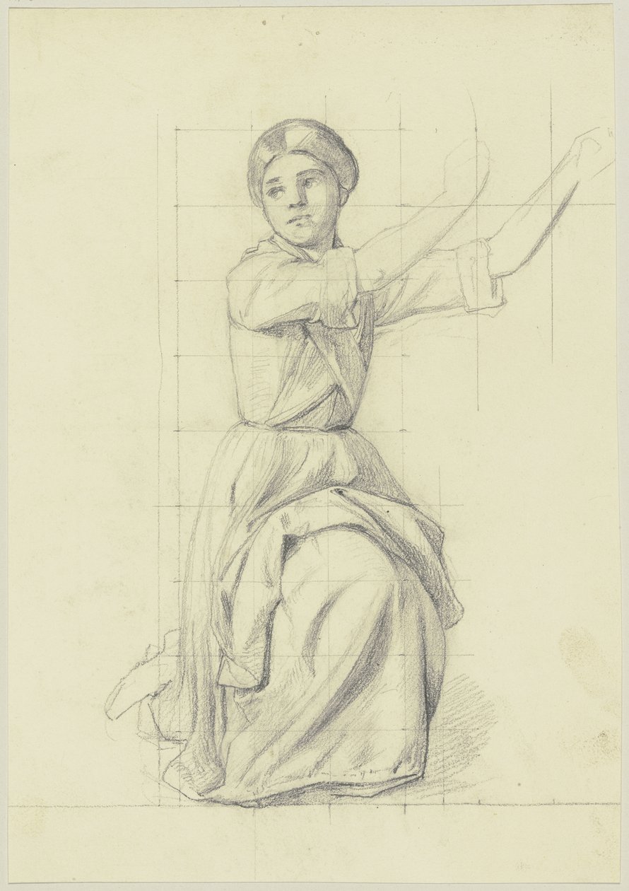 Muchacha arrodillada levantando los brazos de Jakob Becker