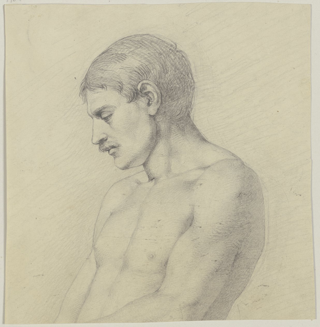 Semidesnudo masculino de perfil hacia la izquierda de Jakob Becker
