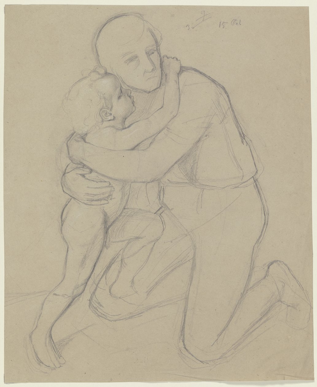 Hombre con niño de Jakob Becker