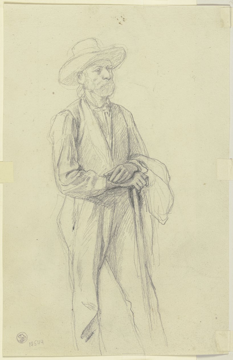 Campesino con sombrero y bastón de Jakob Becker