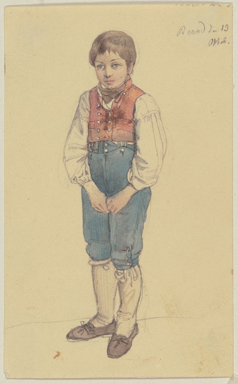 Joven campesino de pie de Berod de Jakob Becker