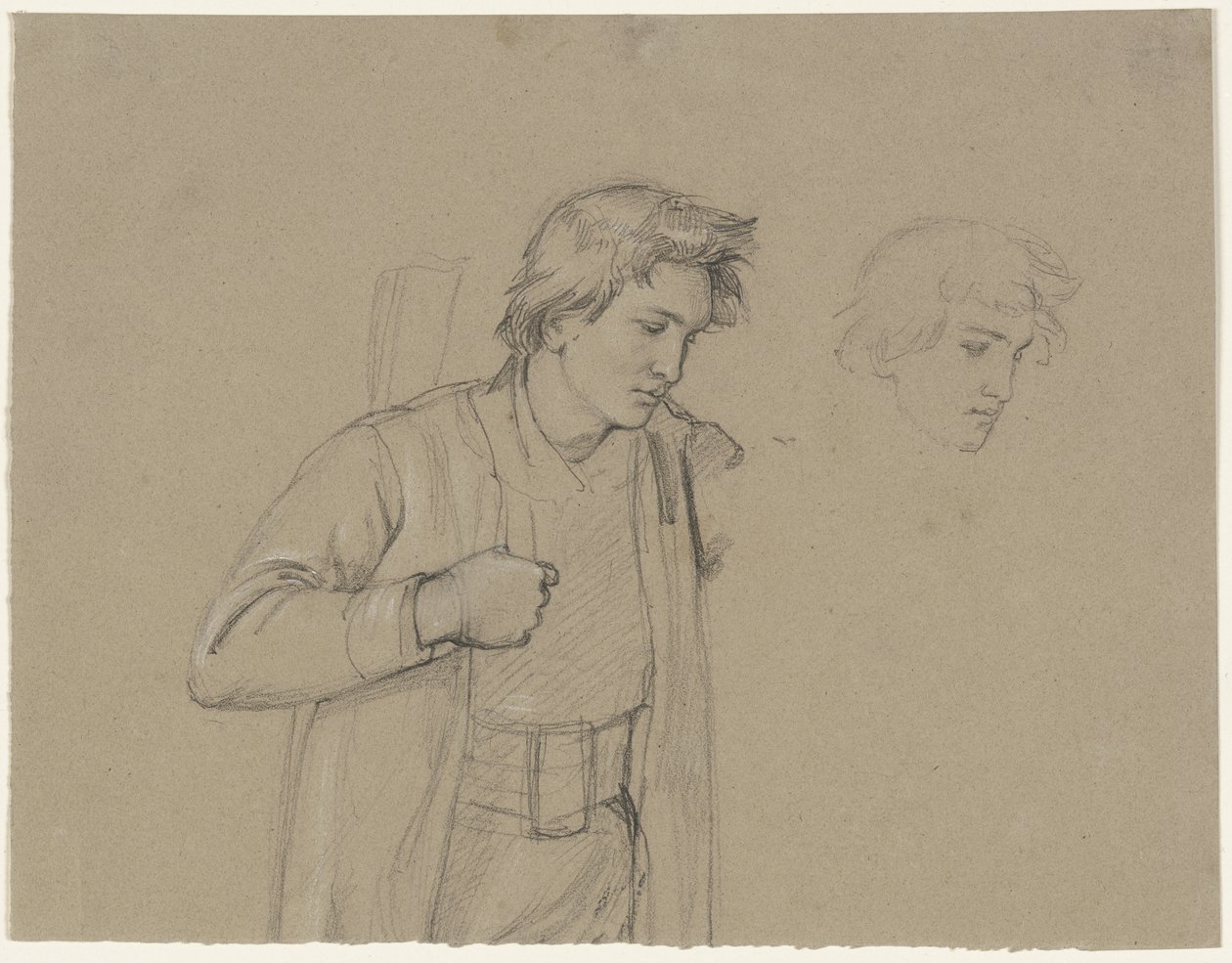 Joven en figura de medio cuerpo de Jakob Becker