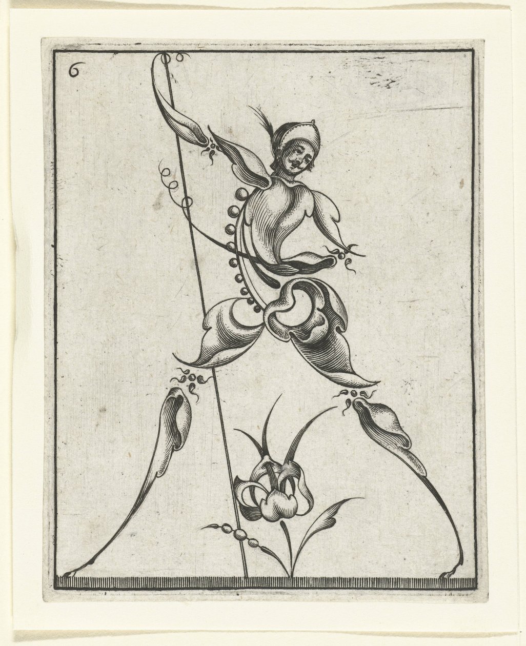 Hombre caminando con bastón Adornos de legumbres para orfebres y plateros (título de la serie) de Jakob Custos