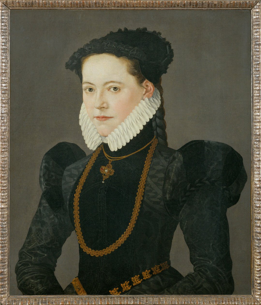 Retrato de la hija del conde Friedrich de Oettingen ... (pintura sobre lienzo) de Jakob Seisenegger