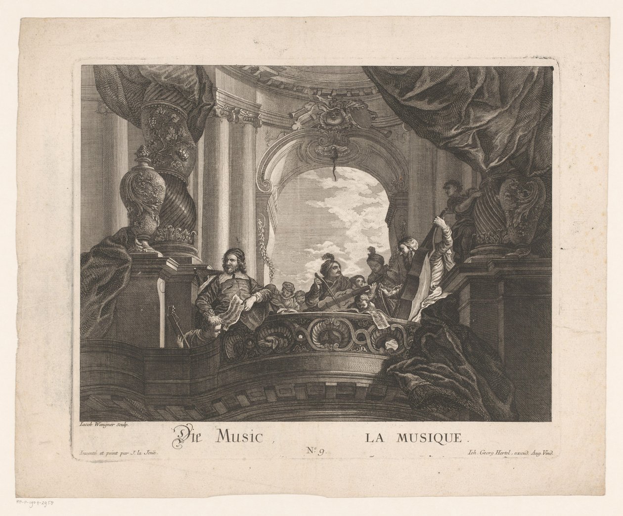 Alegoría de la música Die Music / La musique (título sobre objeto) Representaciones alegóricas (título de serie) de Jakob Wangner