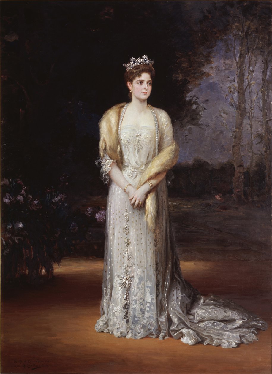 Retrato de la Emperatriz Alexandra Fyodorovna de Rusia 1872-1918, la esposa del Zar Nicolás II, 1914 de Jakov Jakovlevich Veber