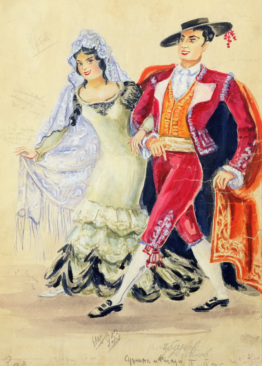 Diseño de vestuario para "Las bodas de Fígaro" de Mozart de Jakov Zinovyevich Stoffer