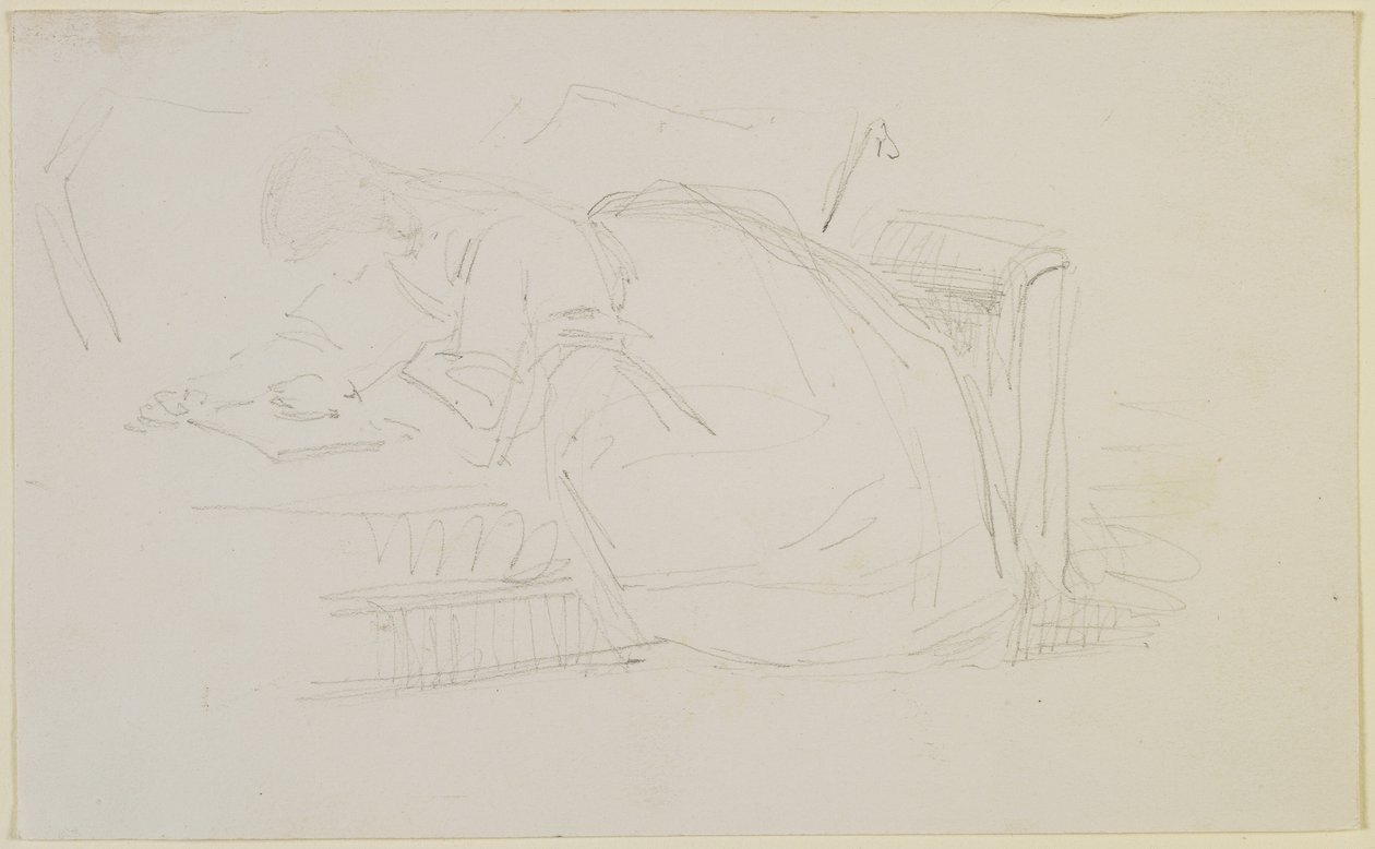 Una niña reclinada en un sofá, leyendo, 1858-60 de James Abbott McNeill Whistler