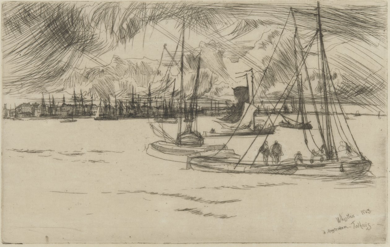 Ámsterdam desde el Tolhuis, 1863 de James Abbott McNeill Whistler