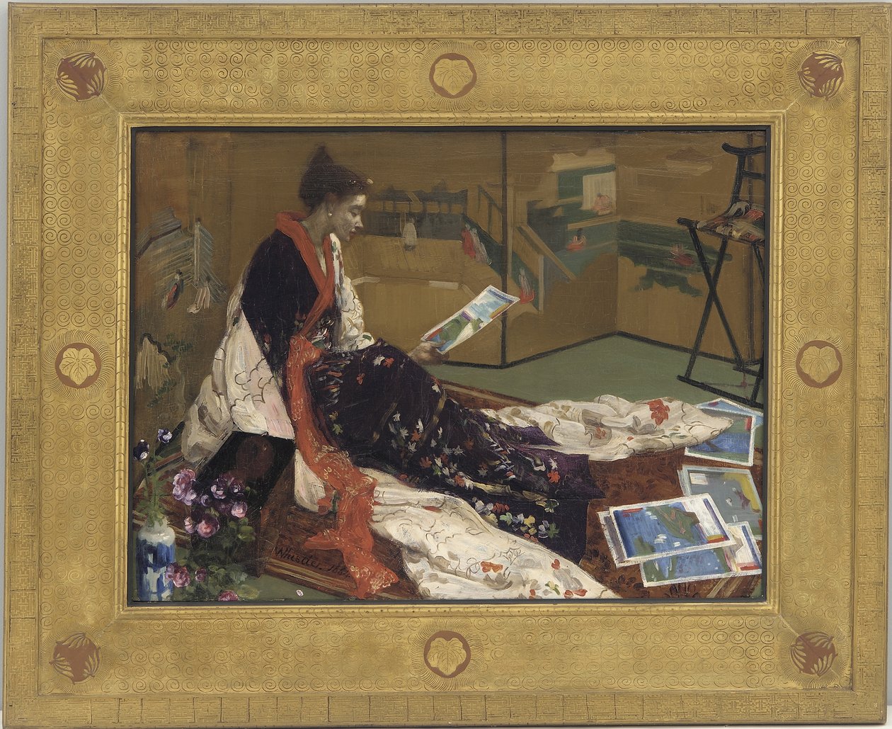 Capricho en púrpura y oro: La pantalla dorada, 1864 de James Abbott McNeill Whistler