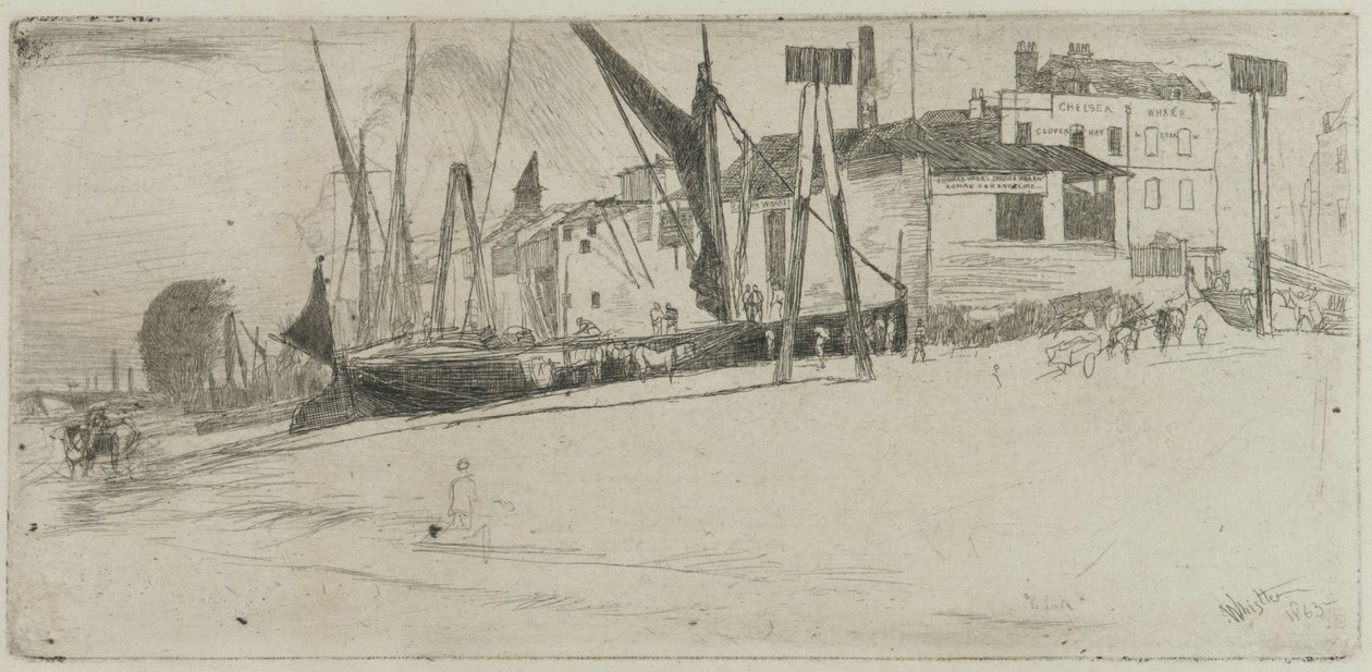 Chelsea Wharf, 1863 de James Abbott McNeill Whistler
