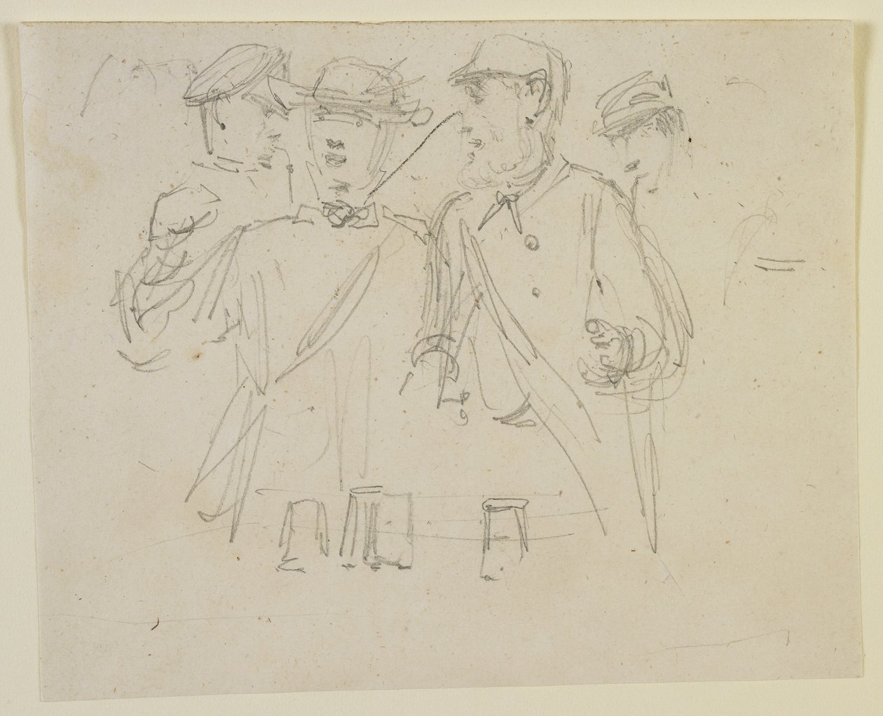 Grupo de cuatro hombres, 1858 de James Abbott McNeill Whistler