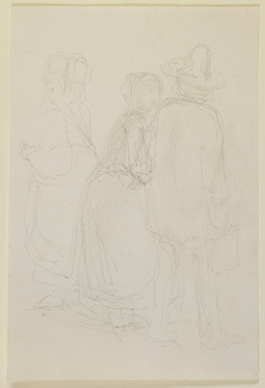 Grupo de tres figuras de pie, 1858 de James Abbott McNeill Whistler