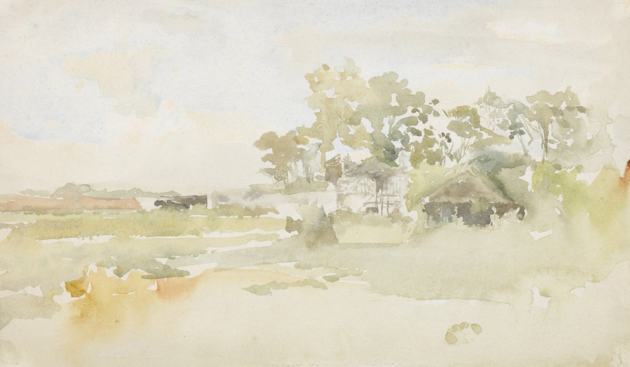 Paisaje con edificios de granja, c.1884 de James Abbott McNeill Whistler