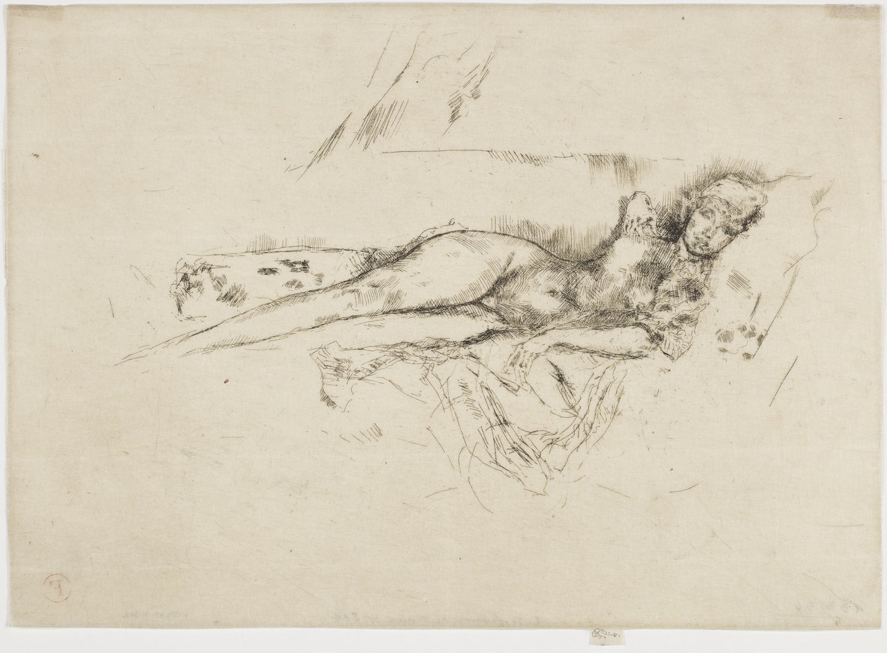 Figura desnuda reclinada, c.1885-88 de James Abbott McNeill Whistler