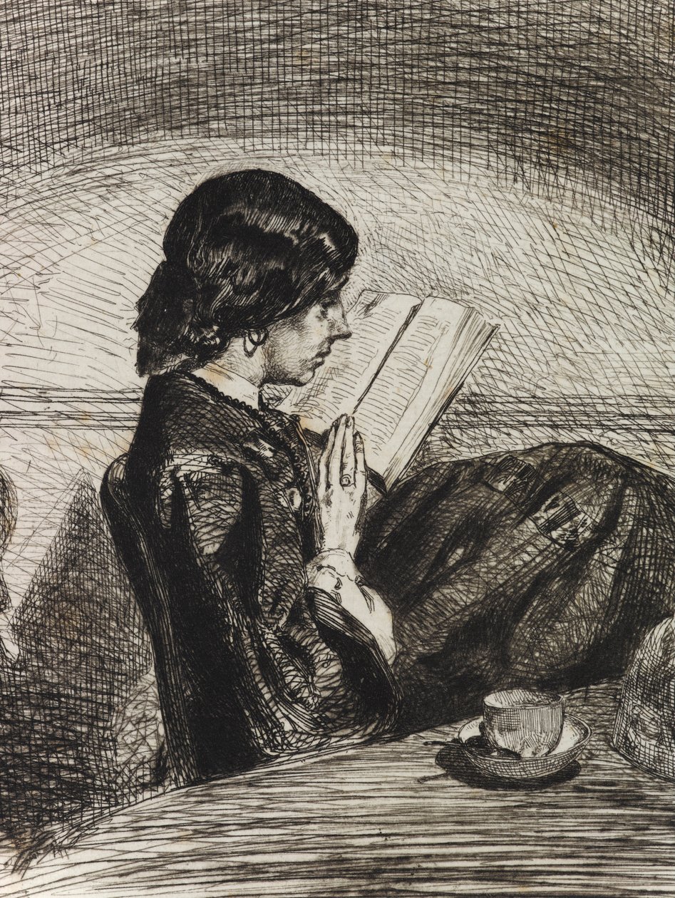 Leyendo a la Luz de la Lámpara de James Abbott McNeill Whistler