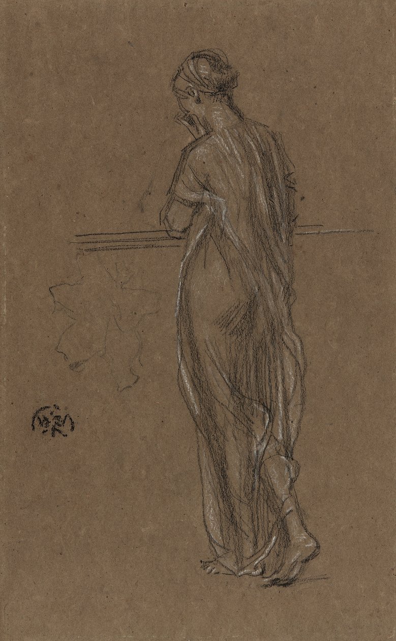 Figura drapeada de pie, c.1868 de James Abbott McNeill Whistler