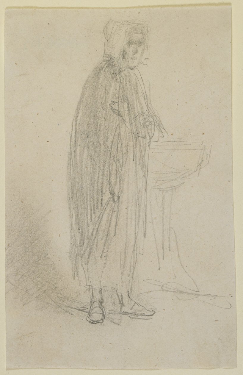 Figura de pie de una anciana, c.1855-58 de James Abbott McNeill Whistler