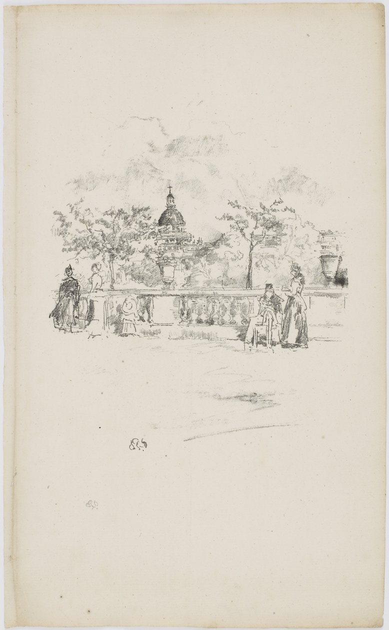 El Panteón, desde la terraza de los Jardines de Luxemburgo, 1893 de James Abbott McNeill Whistler