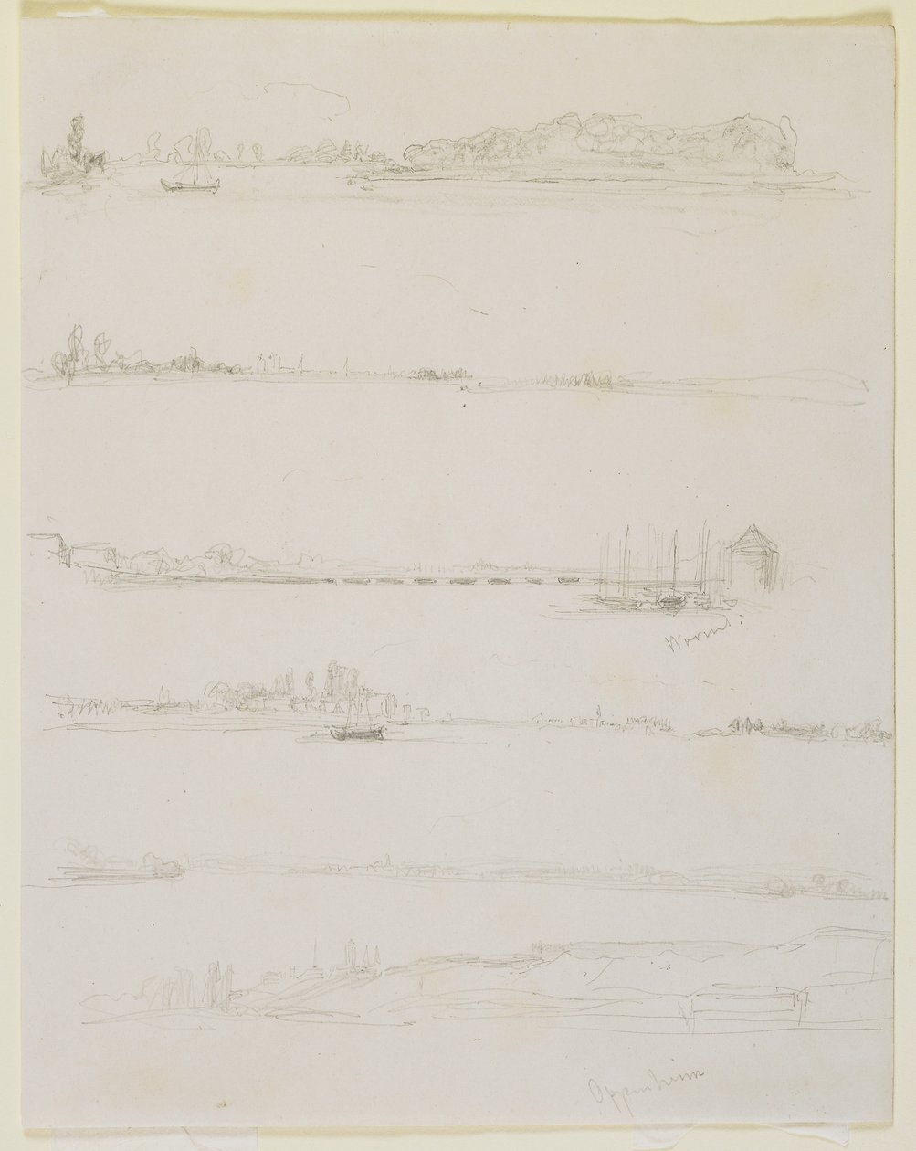 El Rin, cerca de Worms y Oppeheim, 1858 de James Abbott McNeill Whistler