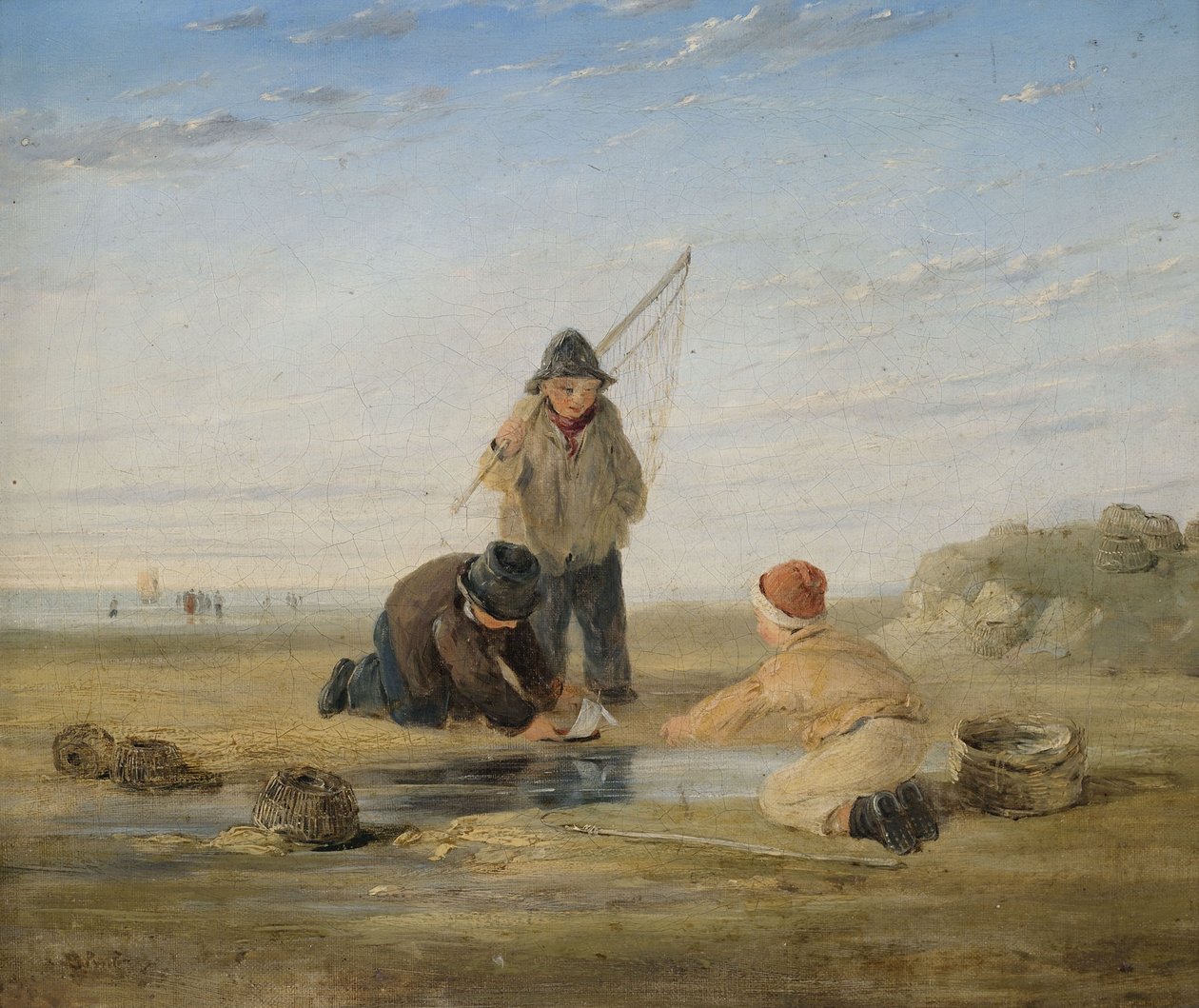 Niños jugando en la costa de James Baker Pyne
