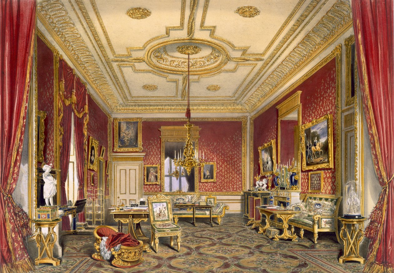 Sala de estar privada de la Reina, Castillo de Windsor, 1838 de James Baker Pyne