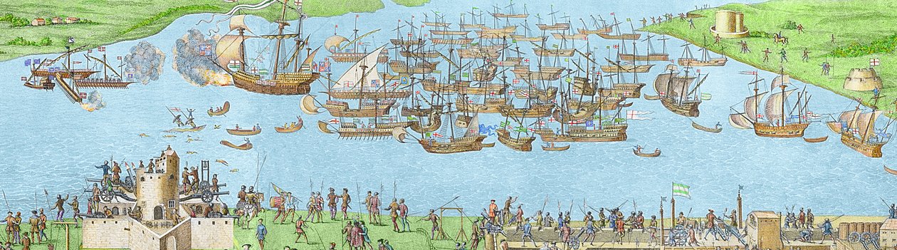 El campamento de las fuerzas inglesas cerca de Portsmouth durante la Batalla de Solent de James Basire