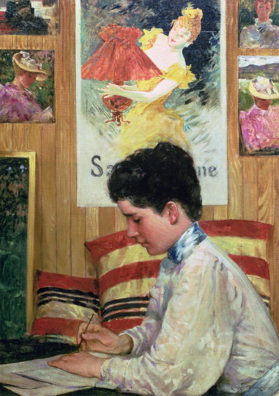 Interior de un estudio rural de James Carroll Beckwith