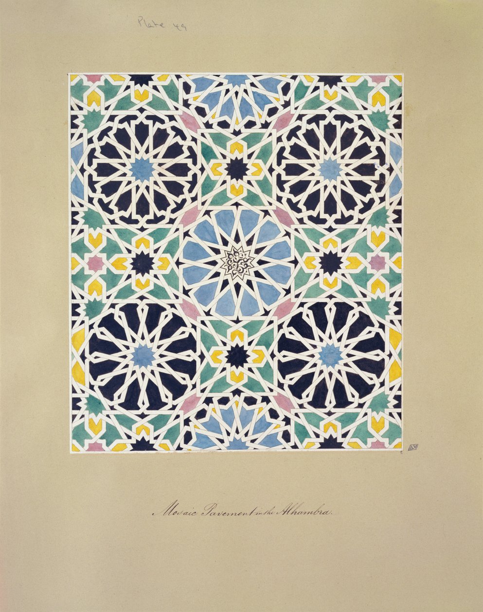 Pavimento de mosaico en la Alhambra, de 