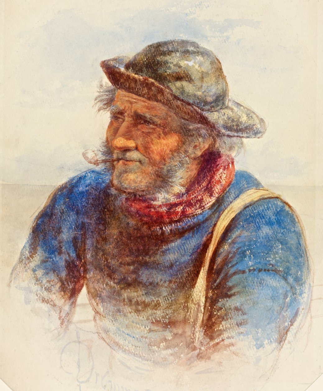 Estudio de un pescador, 1870 de James Drummond