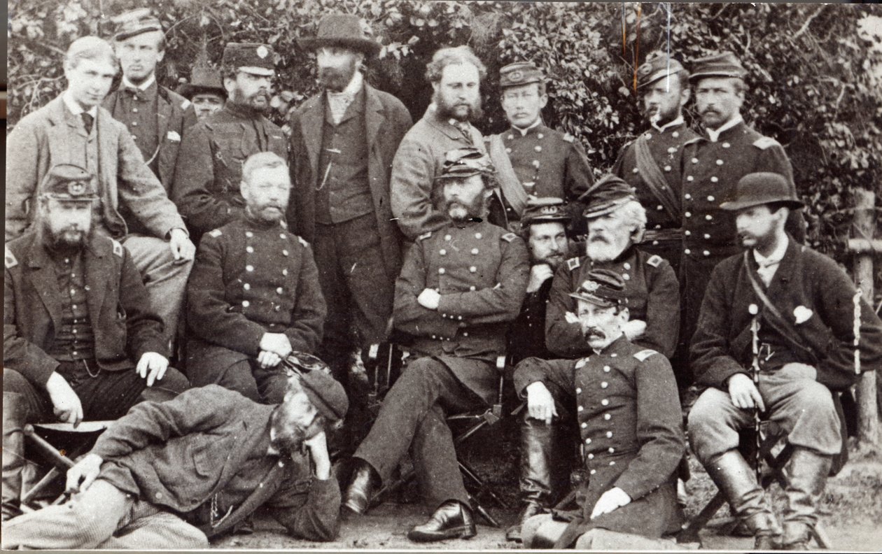 General Marcy y amigos en el Campamento Winfield Scott, cerca de Yorktown, 2 de mayo de 1862 de James F. Gibson