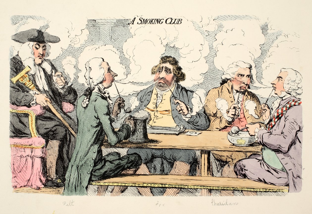 Un Club de Fumadores, pub. 1793 de James Gillray