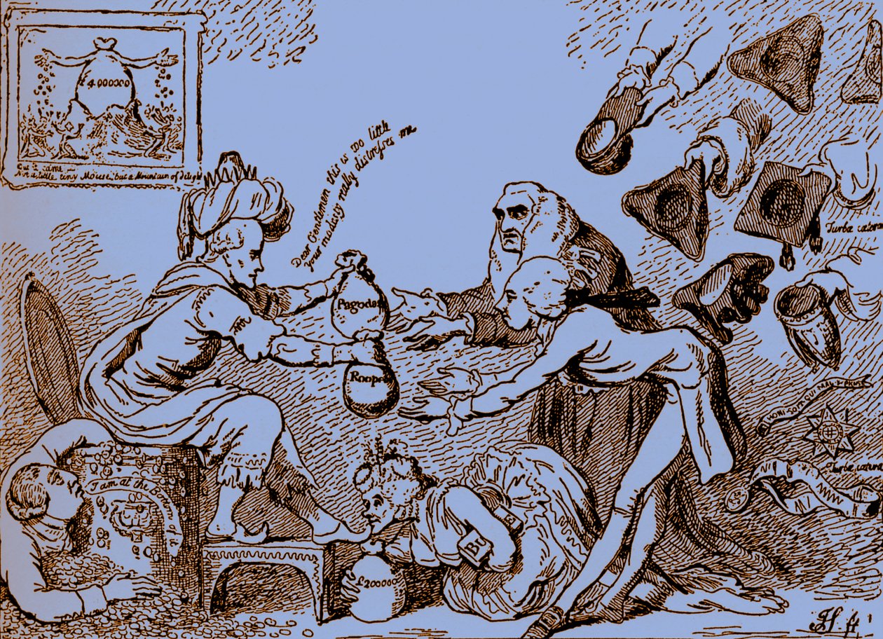 La riqueza de los nababs indios (caricatura de Gillray) de James Gillray