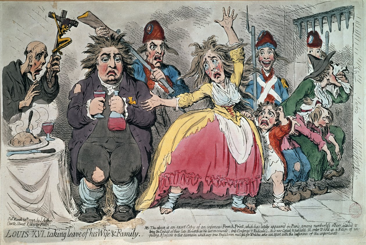 Luis XVI (1754-93) Despidiéndose de su Esposa y Familia, 1793 de James Gillray