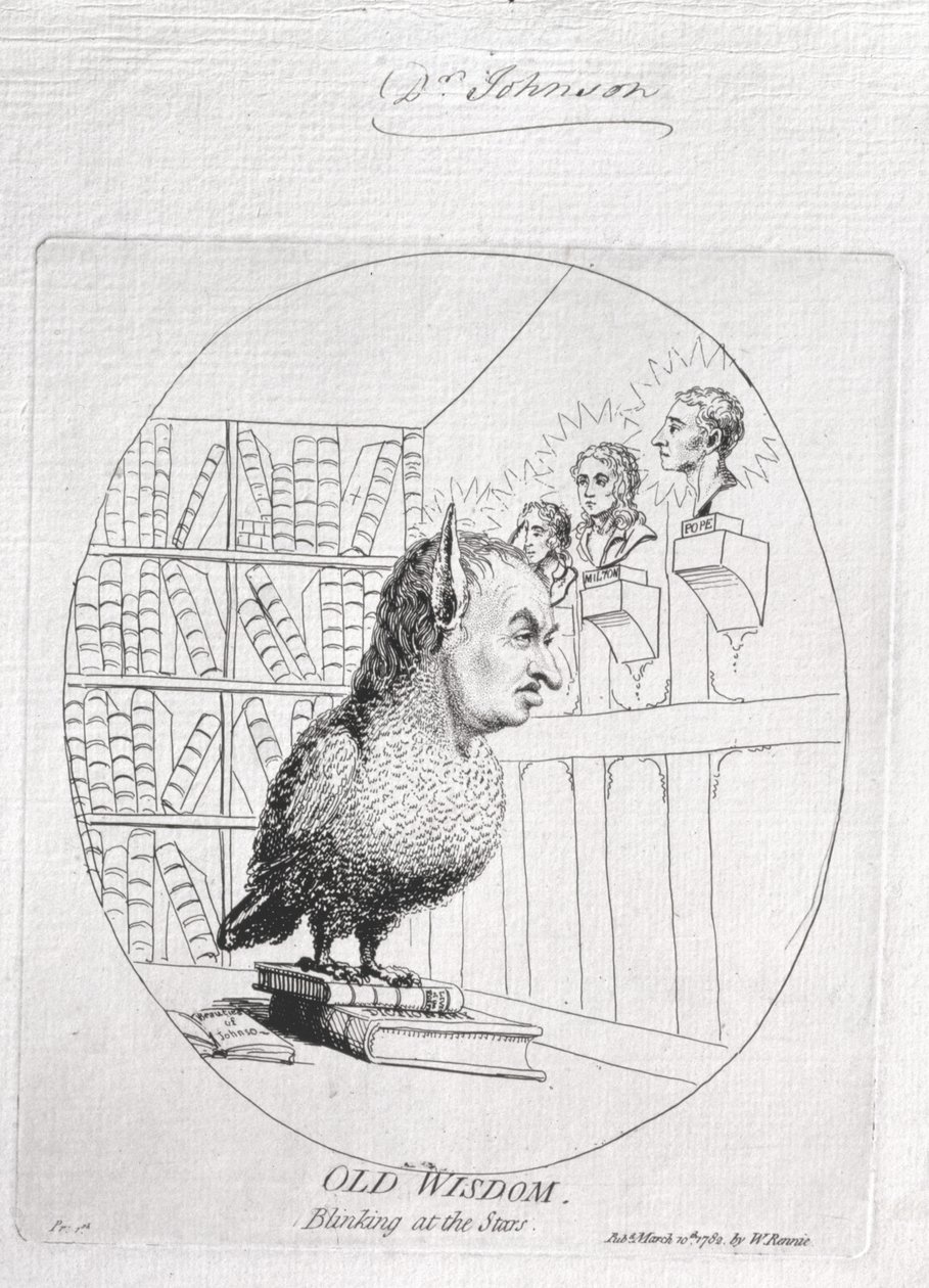 Vieja sabiduría: parpadeando a las estrellas, publicado en 1782 de James Gillray