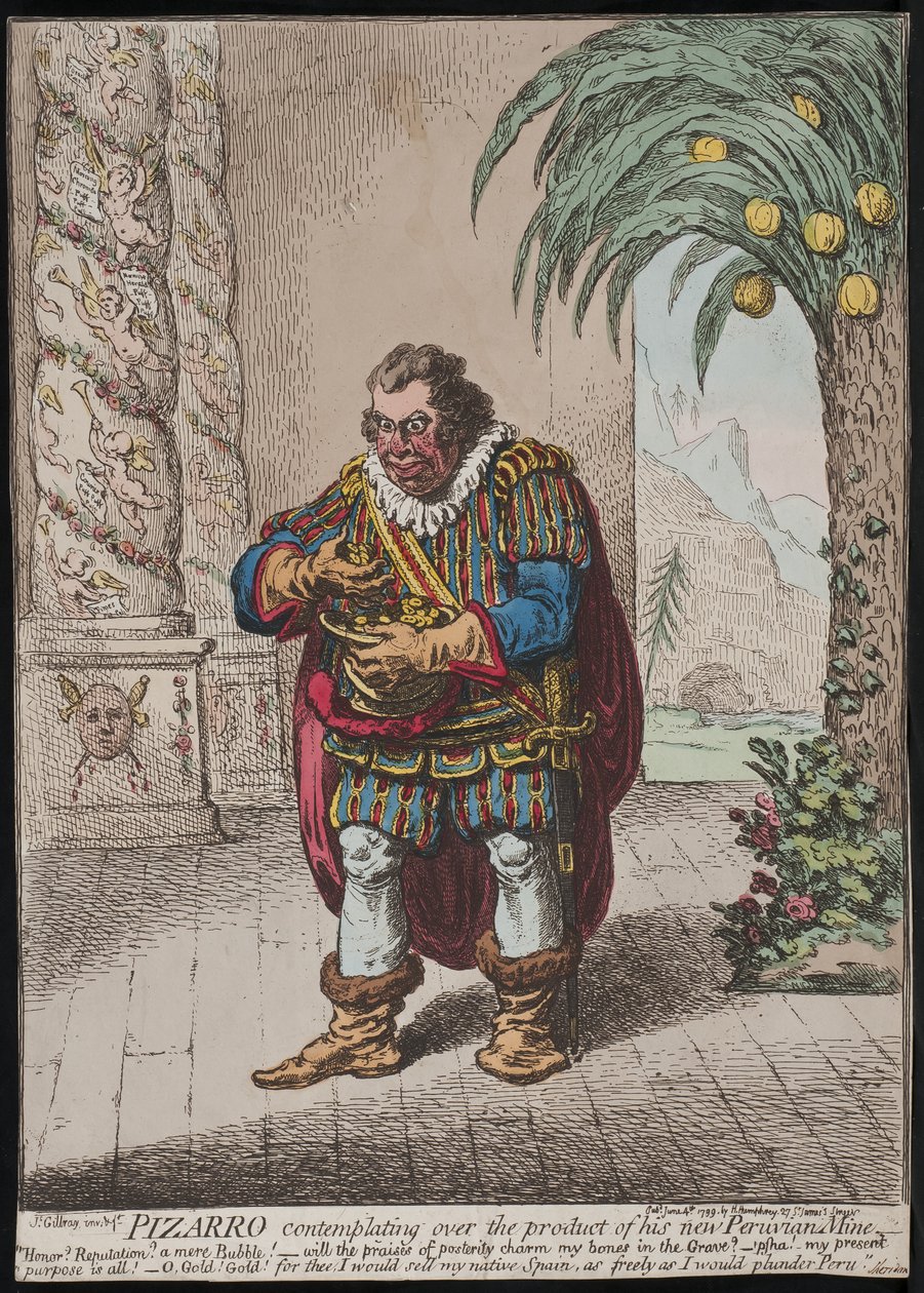Pizarro contemplando el producto de su nueva mina peruana, 1799 de James Gillray