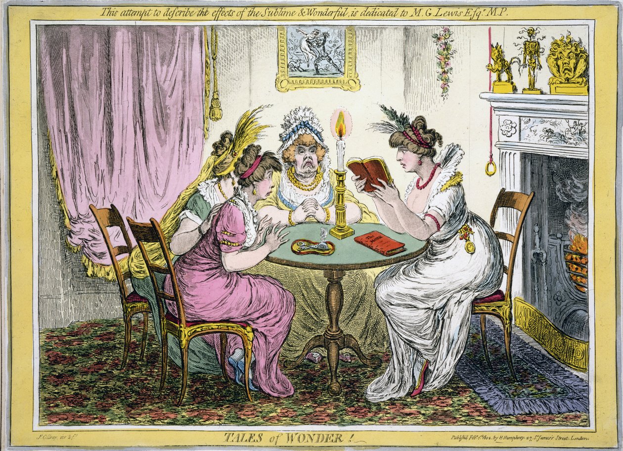 ¡Cuentos de maravilla! Este intento de describir los efectos de lo Sublime y Maravilloso está dedicado a M G Lewis Esq MP, pub. H Humprey, Londres, 1802 de James Gillray