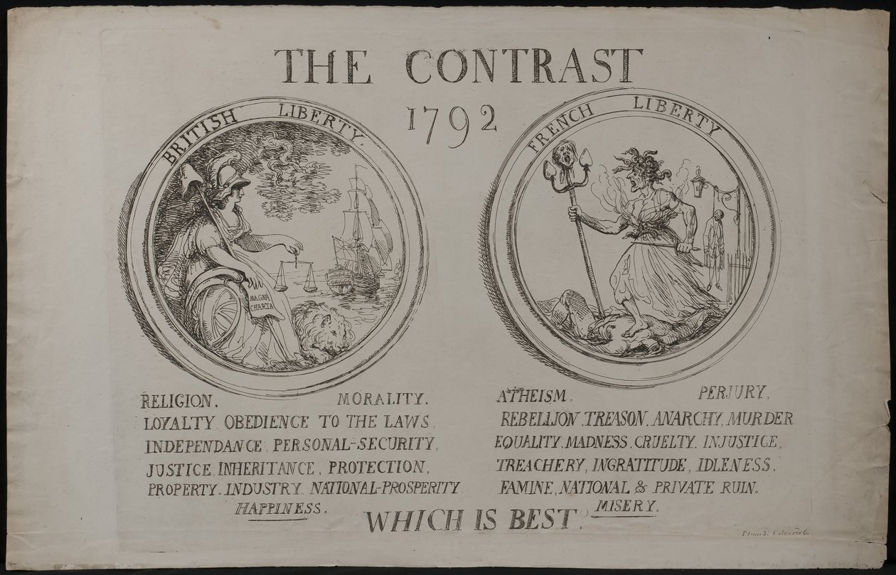 El contraste, 1792 de James Gillray