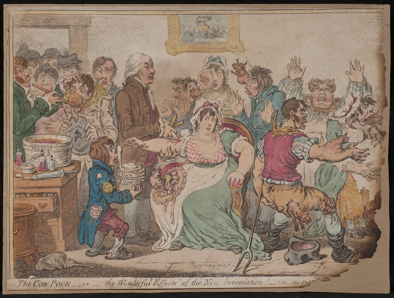 La vacuna bovina o los maravillosos efectos de la nueva inoculación de James Gillray