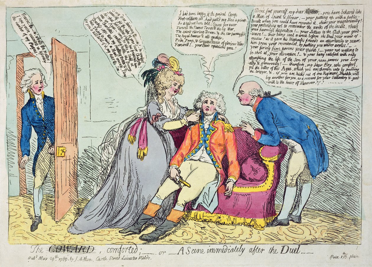 El Cobarde Consolado, publicado por James Aitken, 1789 de James Gillray